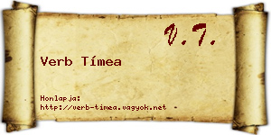 Verb Tímea névjegykártya